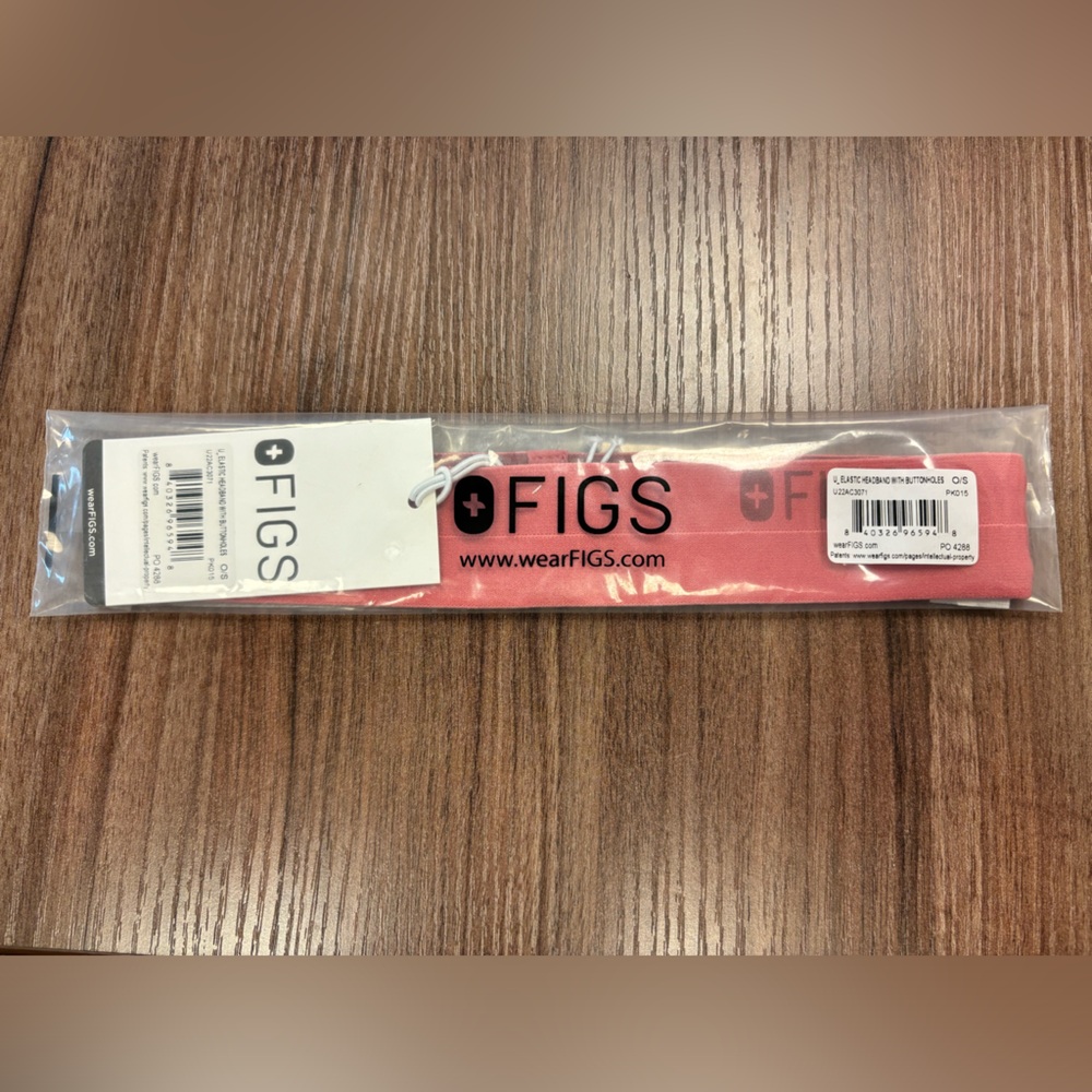 FIGS elastic headband with buttonholes